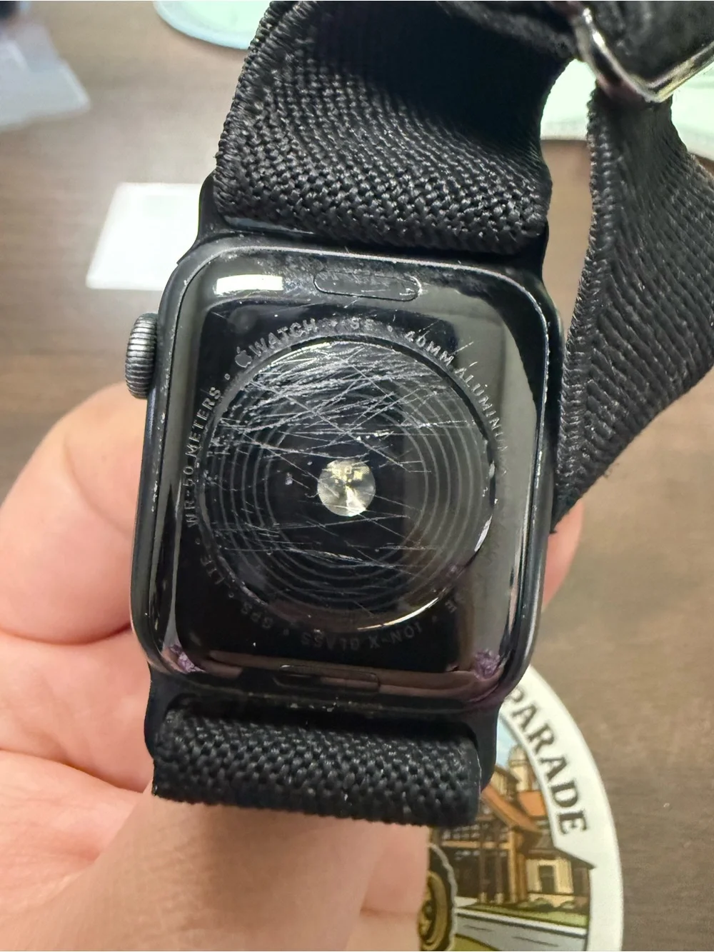 Apple Watch with Black Sport Loop and Midnight Case
